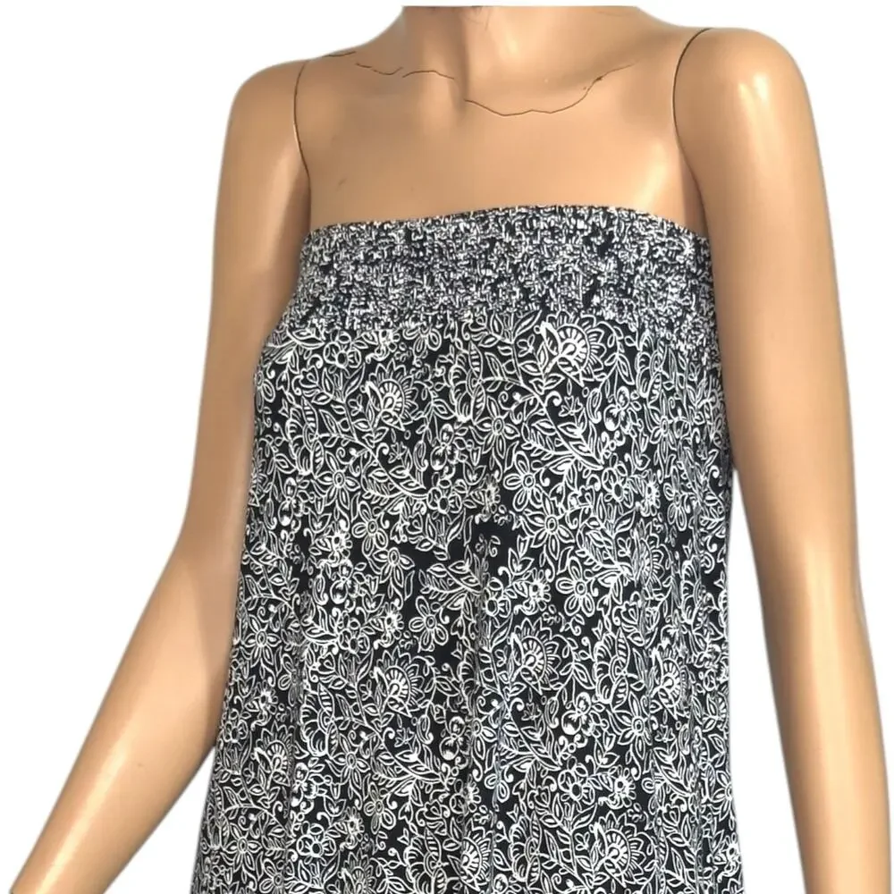 Cynthia Rowley Convertible Floral Maxi Skirt Dress S Boho Casual